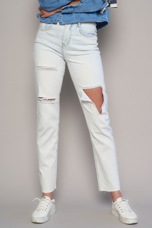 High Waist Ripped Jeans Denim Lab USA