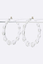 Iconic Cleared Transparent Bamboo Hoop Earrings LA Jewelry Plaza