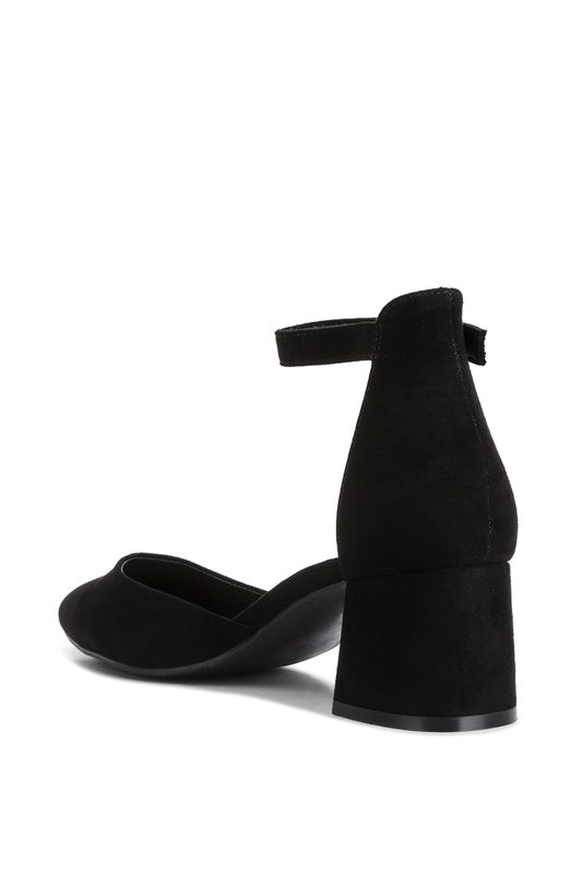 Kody Suede Ankle Strap Block Heel Sandals Rag Company