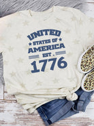 United State of America 1776 Star Graphic Tee Ocean and 7th