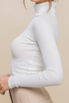 Turtleneck Ribbed Knit Sweater Top Love Tree