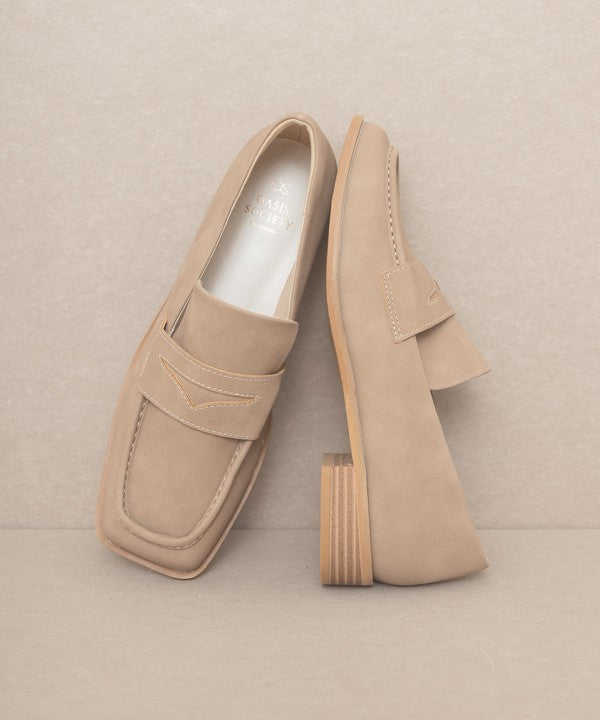 OASIS SOCIETY June - Square Toe Penny Loafers Oasis Society