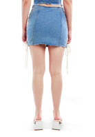 Lace Up Seam Denim Mini Skirt Rag Company