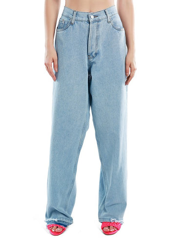 Ripped Wide Leg Denim Trousers Rag Company