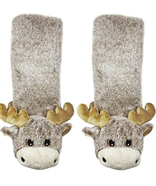Moose Up - Women's Plush Animal Slipper Socks Oooh Yeah Socks