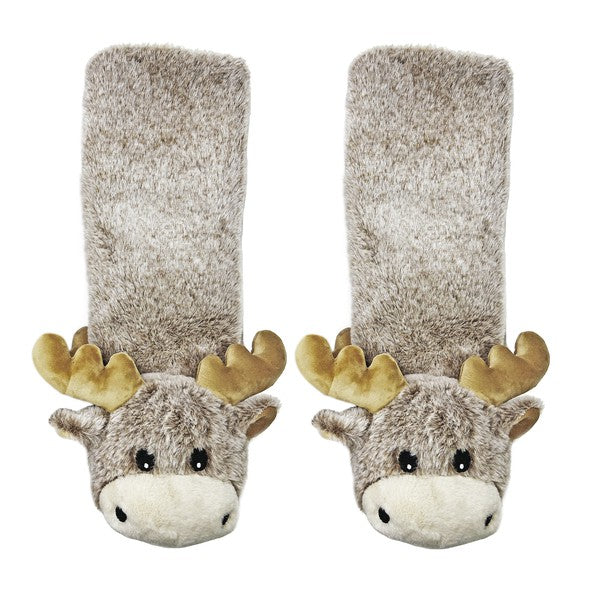 Moose Up - Women's Plush Animal Slipper Socks Oooh Yeah Socks