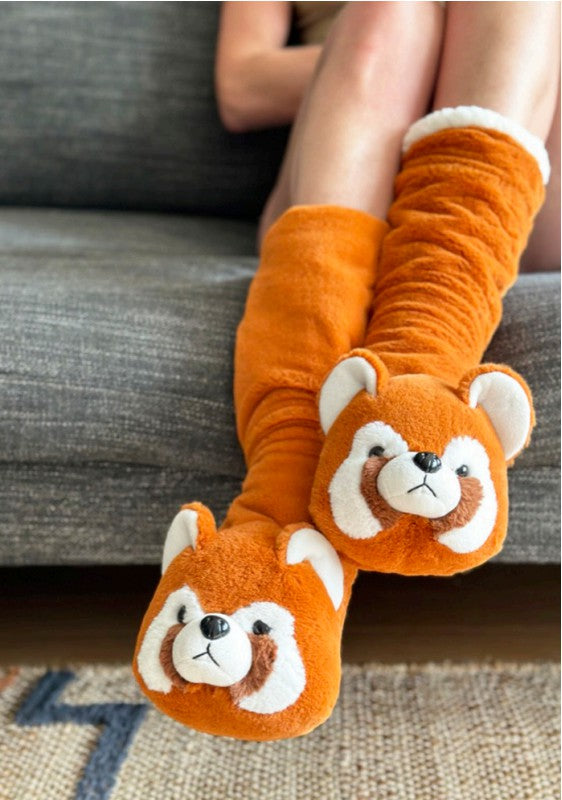 Red Panda - Women's Plush Animal Slipper Socks Oooh Yeah Socks