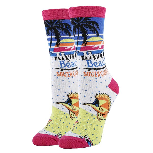 Myrtle Beach - Women's Funny crew socks Oooh Yeah Socks