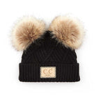 CC Baby Double Pom Criss-Cross Pattern Beanie Truly Contagious