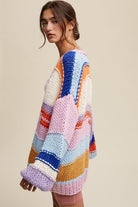 Hand Knit Multi Striped Cardigan Listicle