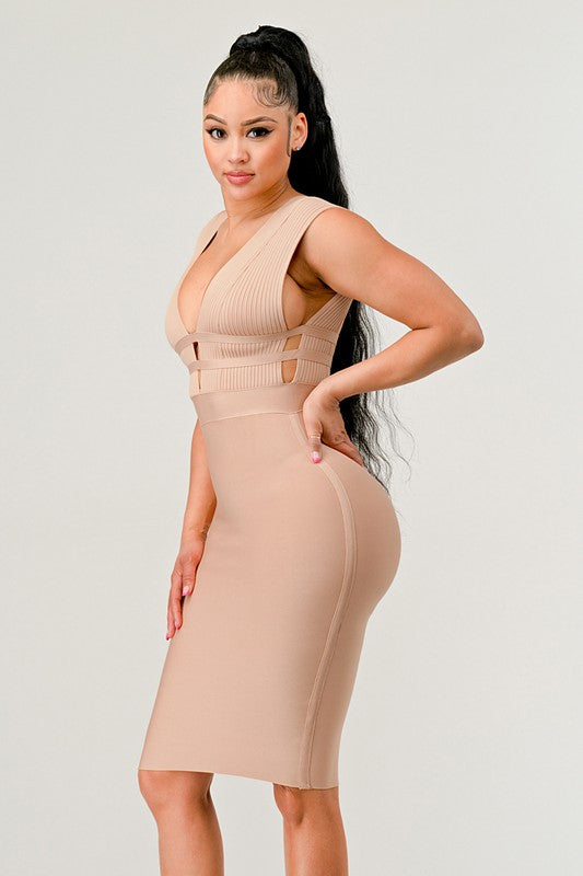 NATURALLY CHIC BANDAGE DRESS Athina