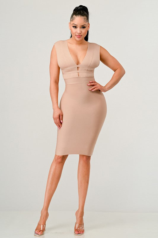 NATURALLY CHIC BANDAGE DRESS Athina