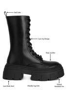 Tatum Faux Leather Combat Chunky Boots Rag Company