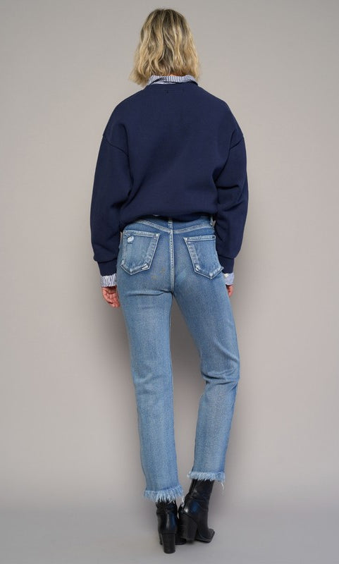 HIGH RISE CROPPED STRAIGHT JEANS Insane Gene