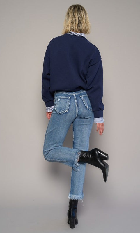 HIGH RISE CROPPED STRAIGHT JEANS Insane Gene