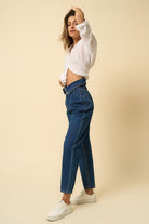 High Rise Flap Waist Relaxed Jeans Denim Lab USA