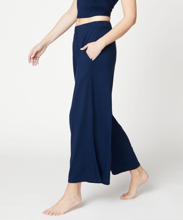 BAMBOO WIDE PANTS ANKLE LENGTH Fabina