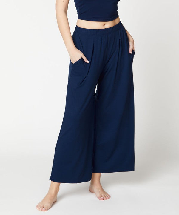 BAMBOO WIDE PANTS ANKLE LENGTH Fabina