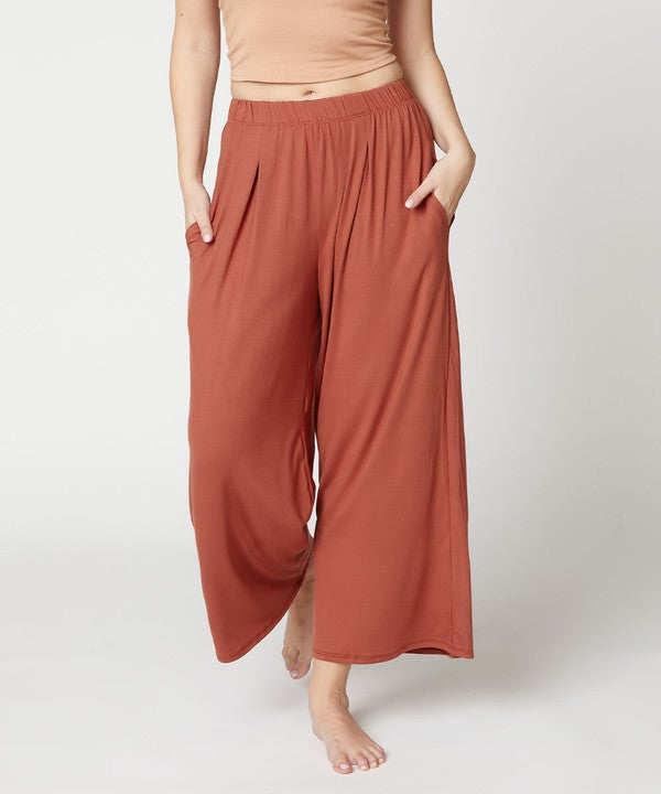 BAMBOO WIDE PANTS ANKLE LENGTH Fabina