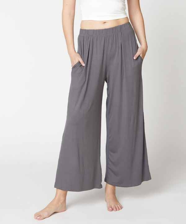 BAMBOO WIDE PANTS ANKLE LENGTH Fabina