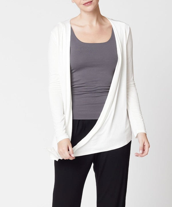 BAMBOO SIMPLE TIE FRONT CARDIGAN Fabina