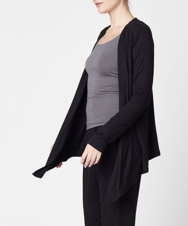 BAMBOO SIMPLE TIE FRONT CARDIGAN Fabina