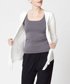 BAMBOO SIMPLE TIE FRONT CARDIGAN Fabina