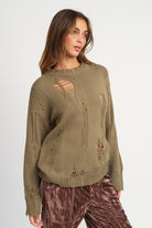 DISTRESSED OVERSIZED SWEATER Emory Park