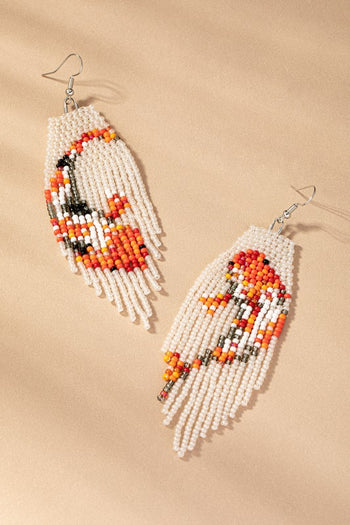 Cream seed bead Koi fish drop earrings LA3accessories