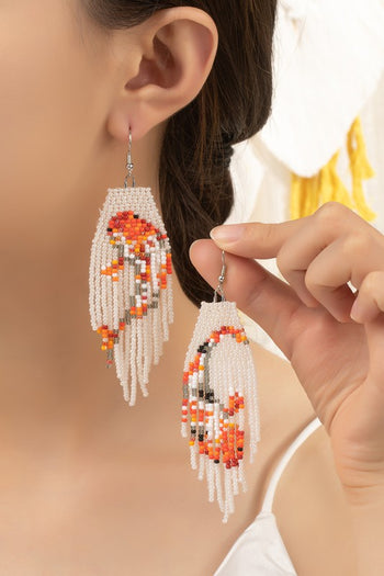 Cream seed bead Koi fish drop earrings LA3accessories