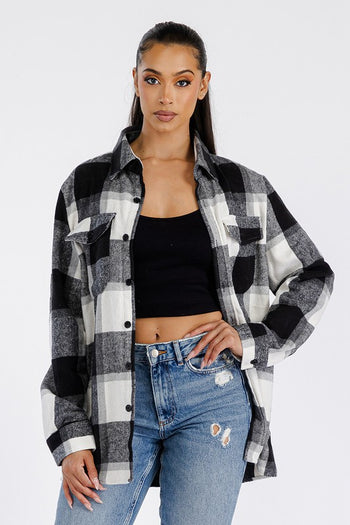 Boyfriend Oversized Soft Flannel Shacket WEIV