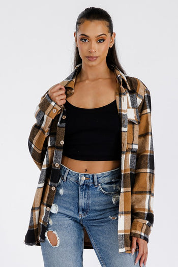 Boyfriend Oversized Soft Flannel Shacket WEIV