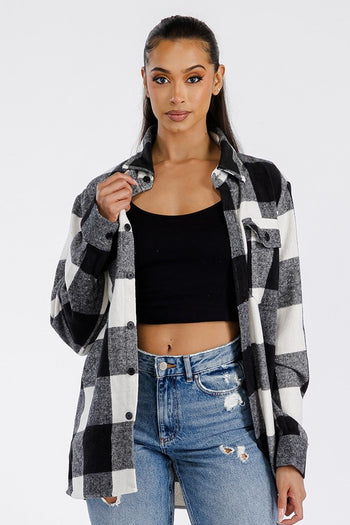 Boyfriend Oversized Soft Flannel Shacket WEIV