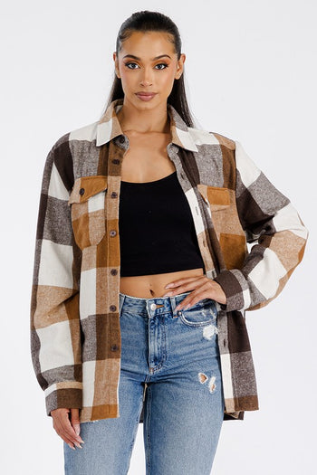 Boyfriend Oversized Soft Flannel Shacket WEIV