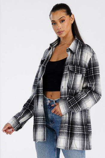 Boyfriend Oversized Soft Flannel Shacket WEIV