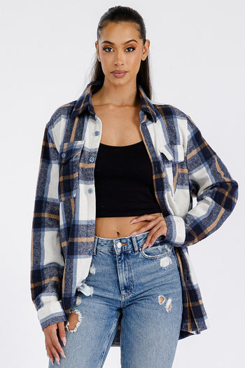 Boyfriend Oversized Soft Flannel Shacket WEIV