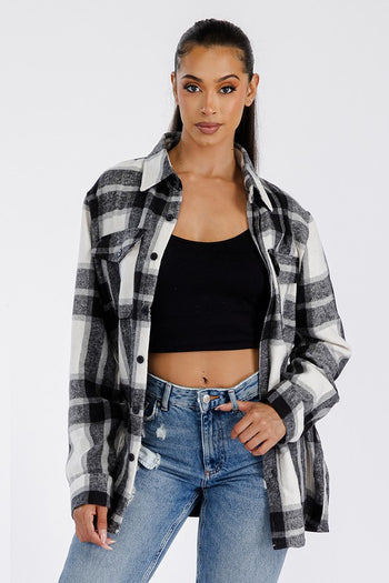 Boyfriend Oversized Soft Flannel Shacket WEIV