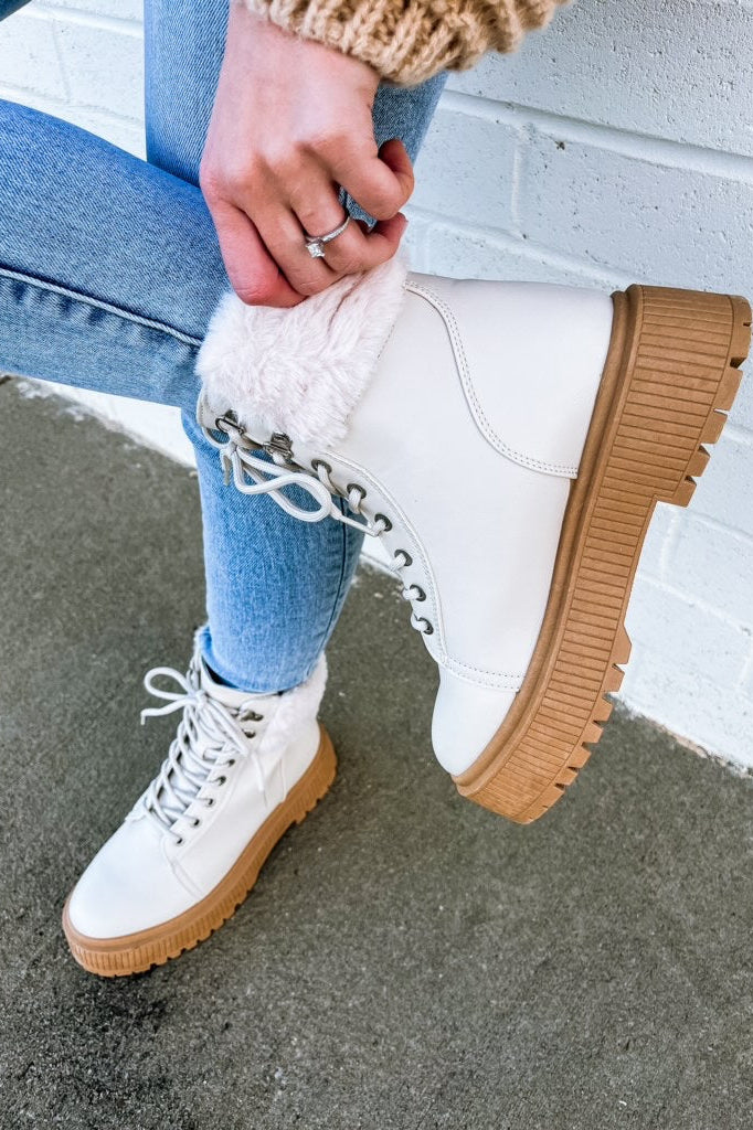 Jessi Lace Up Boot in Bone Bliss Dropship