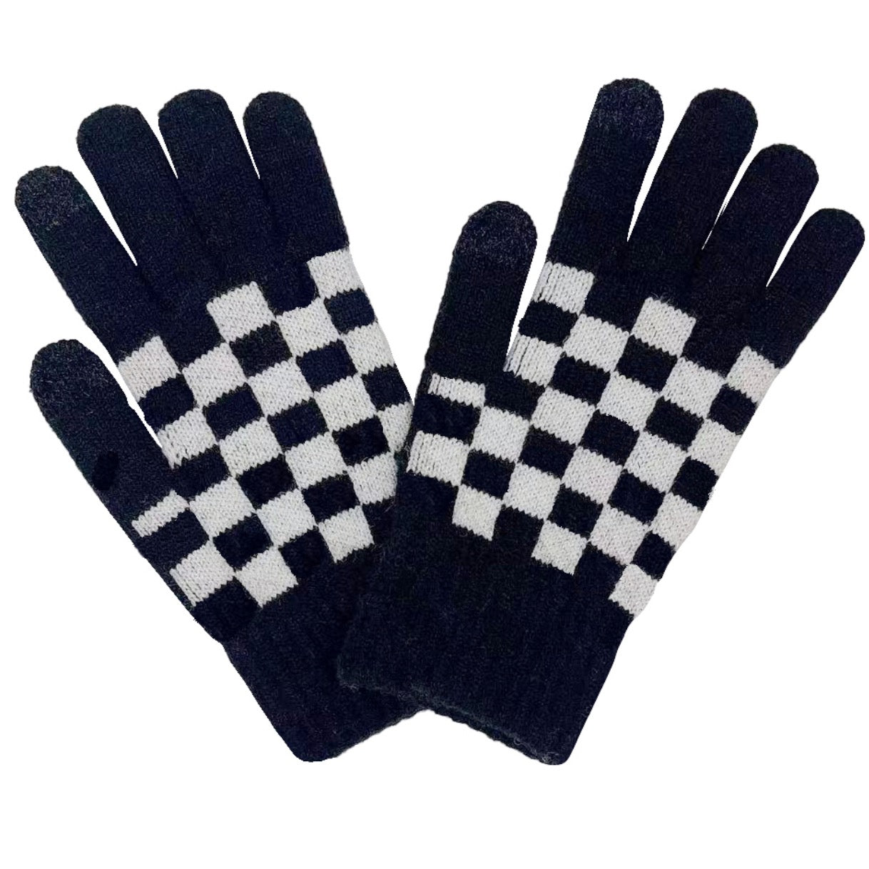 Checkered Cozy Gloves