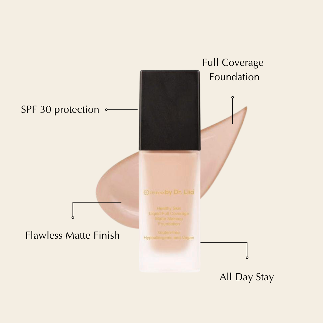 Healthy Skin Liquid Full Coverage Matte Makeup Foundation with SPF 30 EpiLynx