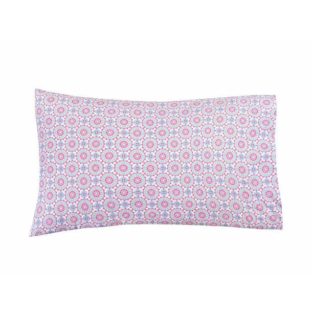 Ultra Soft Microfiber Pink Multi Medallion Pillowcase Set beddingbag.com