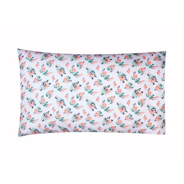 Ultra Soft Microfiber White Floral Pillowcase Set beddingbag.com