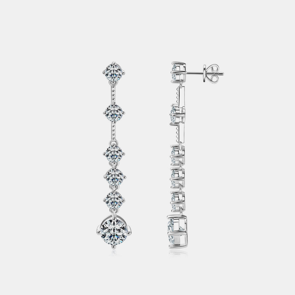 4 Carat Moissanite 925 Sterling Silver Earrings Trendsi