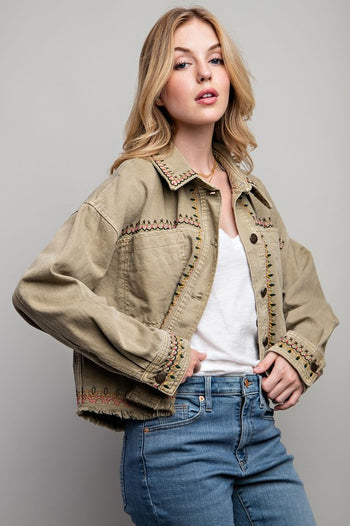 EMBROIDERED WASH COTTON JACKET Sweet Generis