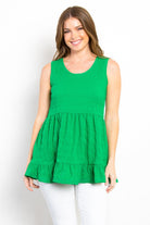 Be Stage Ruffled Sleeveless Babydoll Top Trendsi