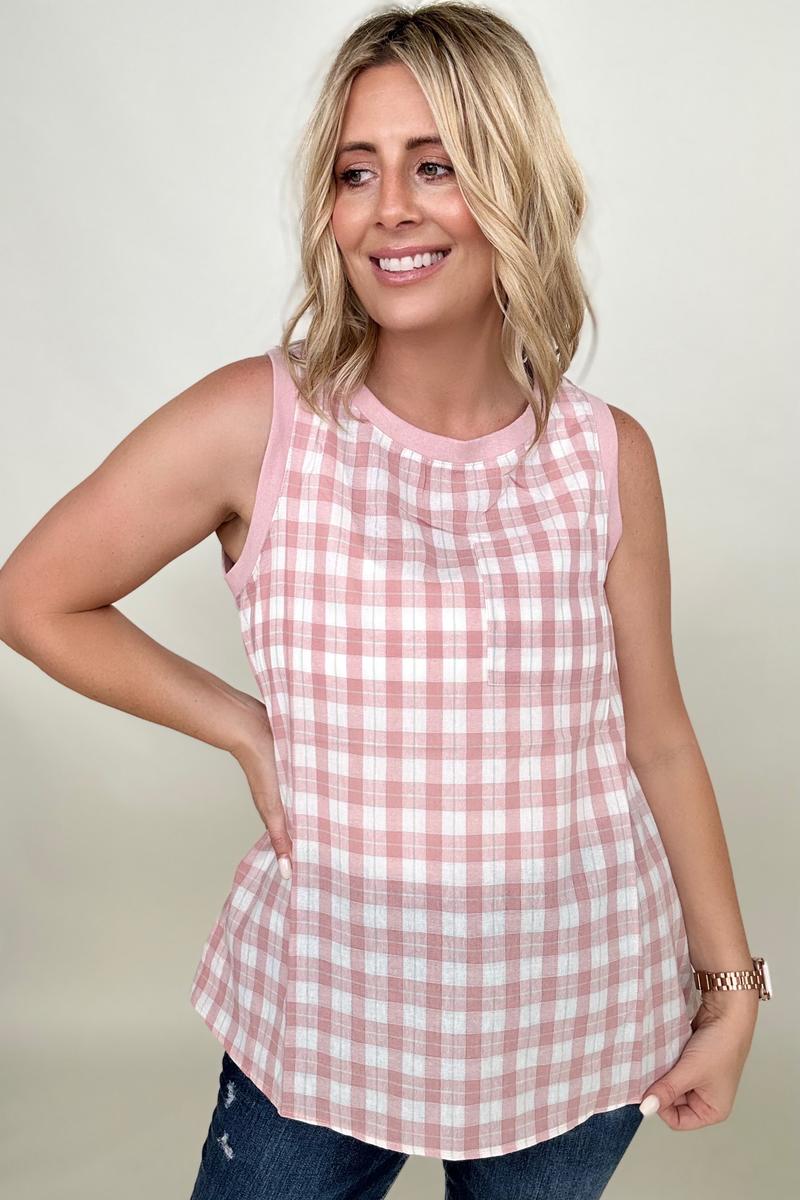 Cotton Bleu Cotton Check Tank Top Kiwidrop