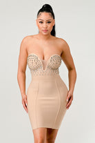 Betting on you casual embellished bandage dress Athina