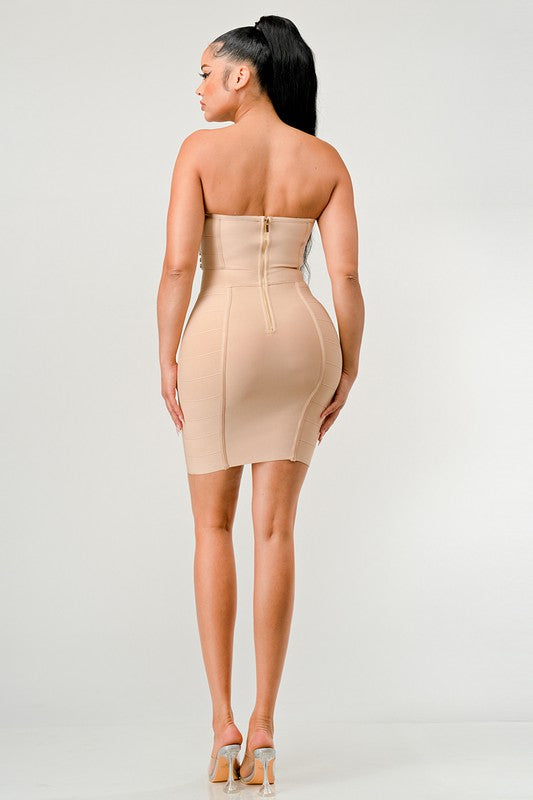 Betting on you casual embellished bandage dress Athina