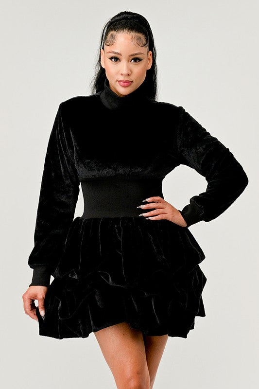 Merry Go Around Ruffle long sleeve dress Athina