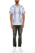 Mens Collared Print Button Down WEIV